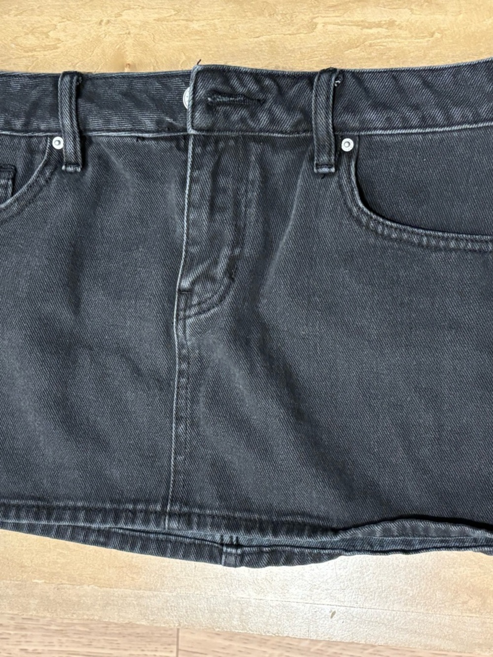 PacSun Black Denim Mini Skirt with Front Pockets